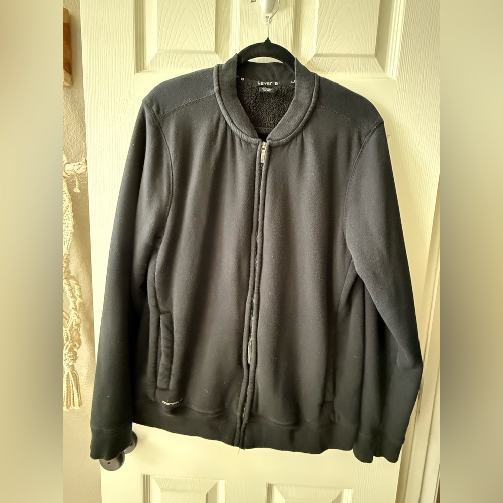 Layer 8 faux fur lined zip up sweatshirt